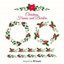 Poinsettia Christmas Frames And Borders Vector Free Download