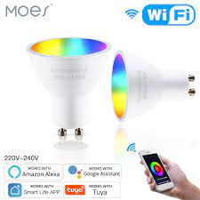 Giá bán | MOES Đèn Thông Minh WiFi Tuya GU10, Bóng Đèn LED RGBW 5W Có Thể  Điều Chỉnh Độ Sáng, Điều Khiển Từ Xa Cuộc Sống Thông Minh Với Alexa