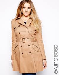 Asos Curve Fit And Flare Trench Coat