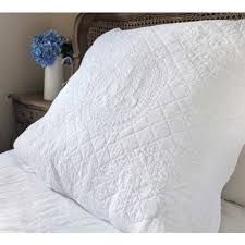 french white cotton quilted bedspread