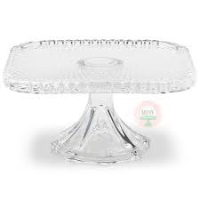 Clear Square Cake Stand Minted
