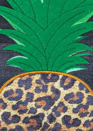 Burlap Animal Print Pineapple Garden
