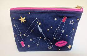pink silver cosmetic makeup bag case