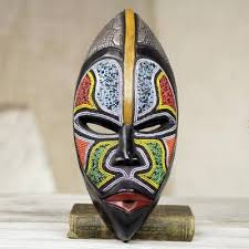 Large Carved Wooden African Mask Wall