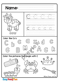 letter c worksheets for pre and