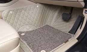 beige 7d car mats pu leather black for