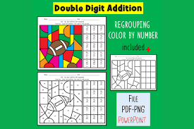 double digit addition color by number