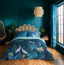 Teal Heron Bedding Designer Bed Linen
