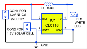 garden solar light detailed circuit
