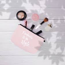 pastel pink kindness makeup pouch