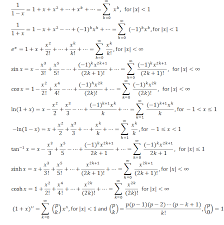 taylor series in table 11 5