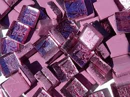Purple Foil Square Crystal Tiles 10mm