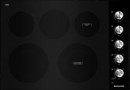 Kitchenaid Kces550hbl 30 Electric Cooktop With 5 Elements And Knob Controls Black