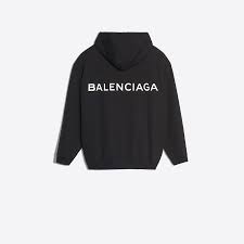 Logo Hoodie Sweater Black For Men Balenciaga