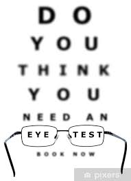 Eye Test Chart And Glasses Self Adhesive Wall Mural