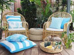 Byron Waterproof Blue Outdoor Cushion