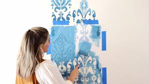 Paint A Two Toned Ikat Wall Stencil