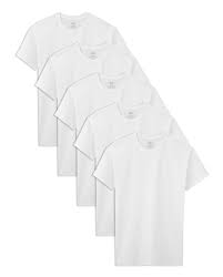 Boys White Crew Neck T Shirts 5 Pack