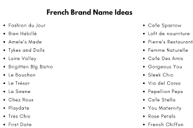 200 catchy french brand name ideas