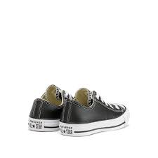 leather trainers black converse