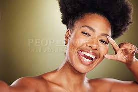 black woman with skincare makeup