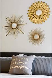 Sunburst Metal Wall Mirror Set Of 3