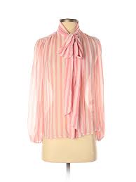 Details About Eva Mendes By New York Company Women Pink Long Sleeve Blouse Sm Petite