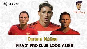 FIFA 21 Faces Virtual Pro club Look alike Darwin Núñez // Benfica //  Uruguay - YouTube