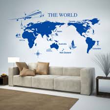 World Map Wall Art E Wall Stickers