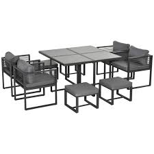 Outsunny 8 Seater Garden Dining Cube