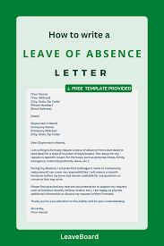 how to write a leave of absence letter