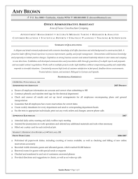 Administrative Professional Resume Sample Office Assistant For