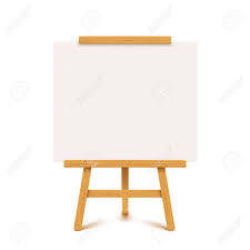 Illustration Of Wooden Flip Chart With Paper White Color On White