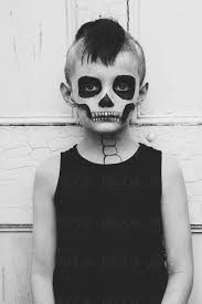 portrait of a little boy with skeleton