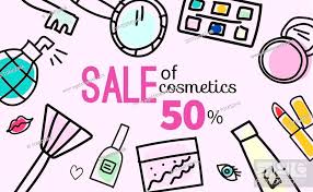 banner on cosmetics flyer for