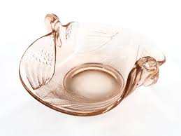 Pink Depression Glass Double Swan Candy