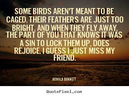 Arnold Bennett picture quotes - Some birds aren&#39;t meant to be ... via Relatably.com