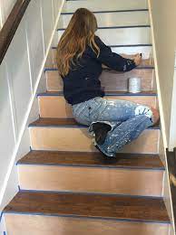 stairway makeover swapping carpet for