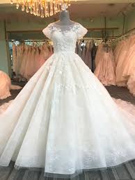 Wedding Dress Ball Gown Lace Wedding Dresses Short Sleeve 3d Floral White Ball Gown Dresses Dy015 Buy Wedding Dress Bridal Gown Wedding Gown Lace