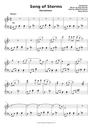 Free song of storms piano sheet music is provided for you. Song Of Storms Variations Sheet Music For Piano Solo Musescore Com