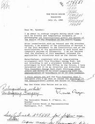 How to get a letter from the president. The 25th Amendment Section 3 And July 13 1985 The Reagan Library Education Blog