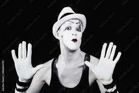 theater actor in makeup mime clown
