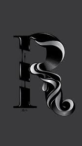r letter black wallpaper