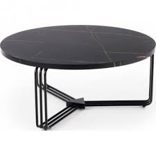 Marble Black Round Coffee Table Halmar