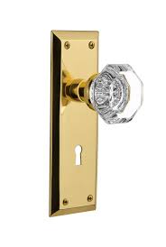 Nostalgic Warehouse 718586 Cau Privacy Door Knob With New York Plate Polished Brass