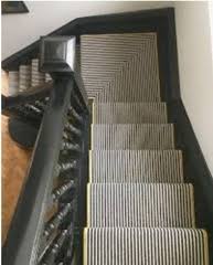 stripe carpet quarter turn in stairs
