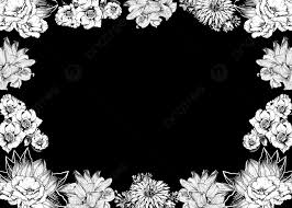 creative hand drawn flowers black and