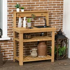 Outsunny Outdoor Potting Bench Table