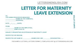 maternity leave extension letter