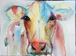 Colorful Cow Painting By Tammy Hardy